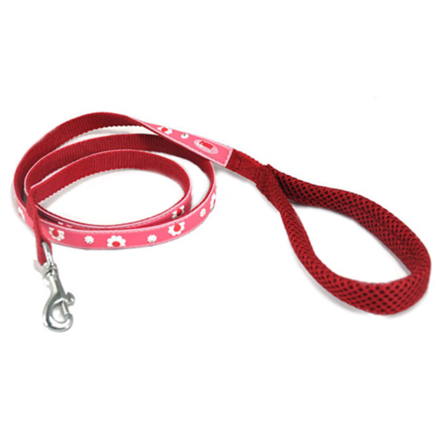 立體圖案寵物牽繩-小花鑽(紅色)